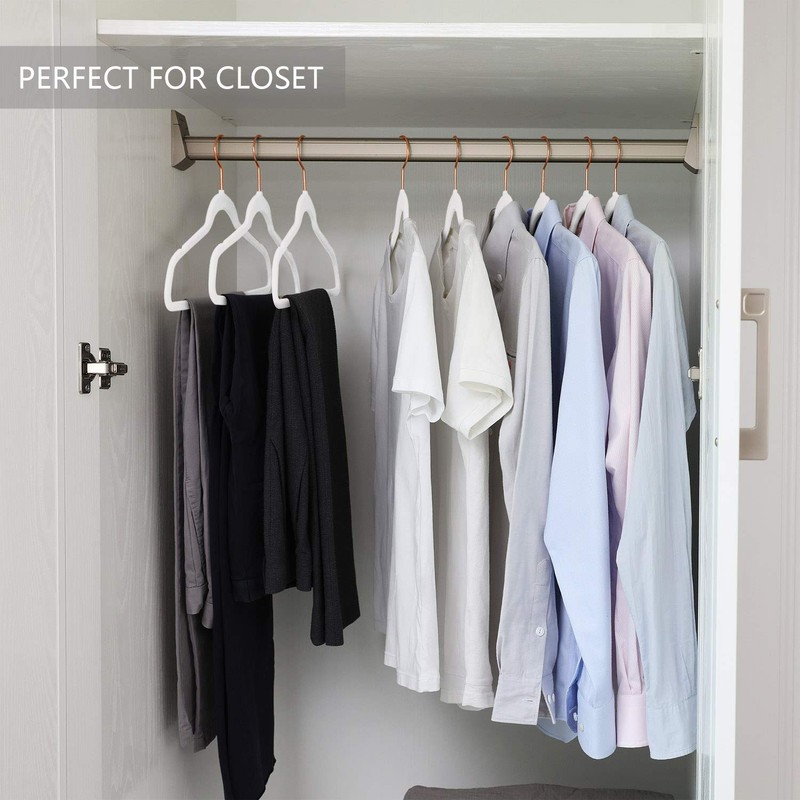 MIZGI Premium Velvet Hangers (60 Pack) Heavy Duty - Non