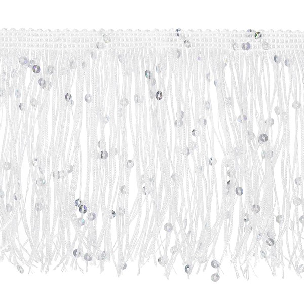 uxcell 2 Yards of 10cm/4" Sequin Fringe Trim Sparkling DIY