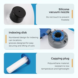 Bonvoisin 6L Liquid Nitrogen Container, LN2 Tank Cryogenic Dewar, Aluminum Alloy Semen Tank with 6 Canisters Carry Bag