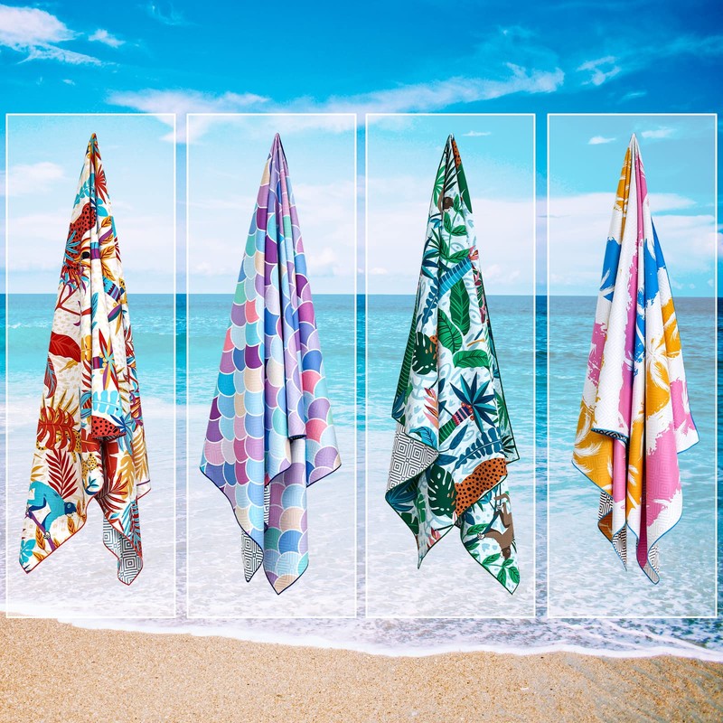 2 Pack Microfiber Beach Towel, Oversized Pool Towel 75”x 35”,