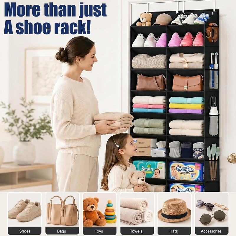30 Pairs Over the Door Shoe Storage with 20 Wide