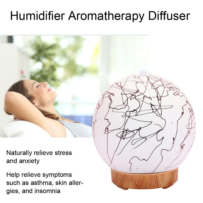 Round Ball Shape Humidifier Aromatherapy Diffuser 7 Colors LED Night