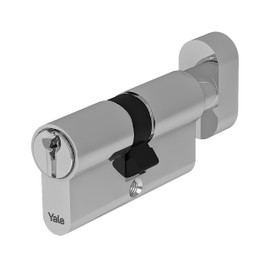Yale European Security Cylinder with Lock Knob YC054KD305003N1 Nickel-Plated 30/50mm 3 Vertical Keys