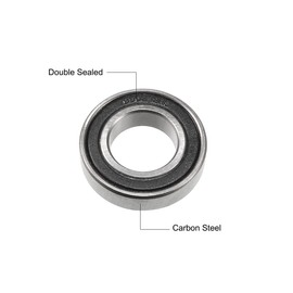 sourcing map 6902-2RS Deep Groove Ball Bearings Z2 15mm x 28mm x 7mm Double Sealed Carbon Steel 4pcs