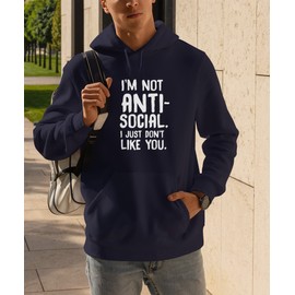 Hippowarehouse I'm not Anti-Social I just Don't Like You Baseball Cap hat Premium Printed 5 Panel OneSize Adults Black