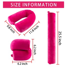 PG6 Twist Memory Foam Travel Pillow for Neck, Chin, Lumbar and Leg Support-for Travling on Airplane, Train, Bus or at Home-Adjustable, Bendable Roll Pillow with Washable Soft Cover