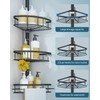 SEIRIONE Corner Shower Caddy Tension Pole, Rustproof Bathroom Shower Organizer