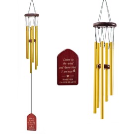 27 inch Golden Wind Chime, Blessing for Mother, Gift for Mother to Child, Birthday Blessing Gift, Home, Garden, Yard Decoration