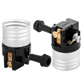 (2 pack) 3 way socket replacement for lamp, Medium Base Interior Only, Incandescent Lamp holder, Removable Turn Knob, 2-Circuit.