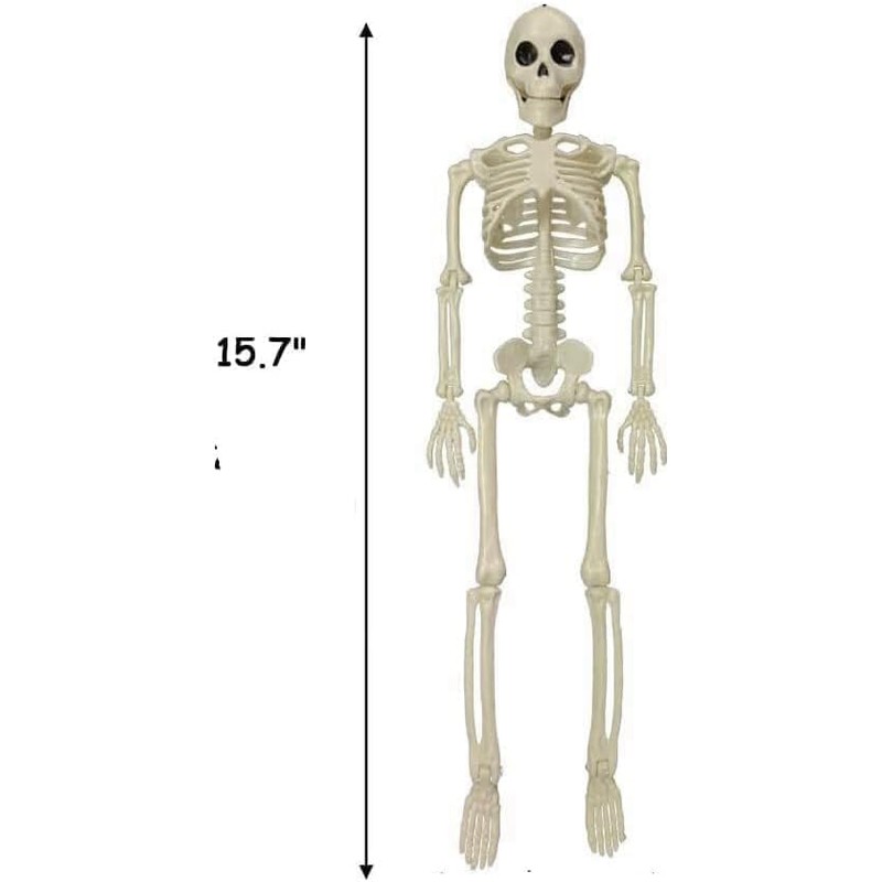 QUSTGO Halloween Skeletons Decorations, 16" Small Skeleton with Full Body