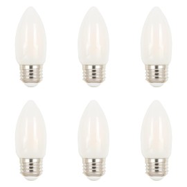Westinghouse 5318020 6.5 Watt (100 Watt Equivalent) B11 Dimmable Frosted Filament LED Light Bulb, Medium Base, 6 Pack