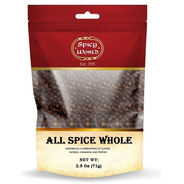 Spicy World Allspice Berries Whole 2.5oz (71g) - Vegan, All Spice