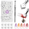 JODSONE 100PCS Soft Nail Sponges for Ombre with 1 Stainless