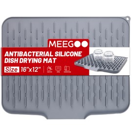 Silicone Dish Drying Mat for Kitchen Counter, Dish Drying Pad, Non-Slip Drain Pad with Built-in Drain, Easy Clean,Eco-Friendly,Heat-Resistant Silicone Mat