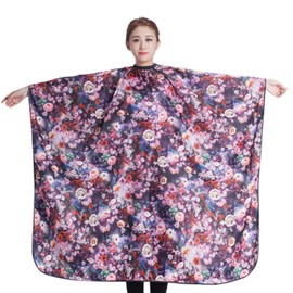 Flower Sea Themed Design Hair Cutting Cape Hairdressing Smock Style Dresses, D
