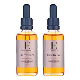 Carrot Oil - Erdenstolz - 2 x 50 ml - 100% Cold Pressed Organic Oil - Free from Additives - with Glass Pipette