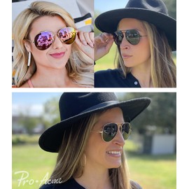 Pro Acme Classic Polarized Aviator Sunglasses for Men and Women UV400 Protection (Gold Frame/Green Mirrored Lens)