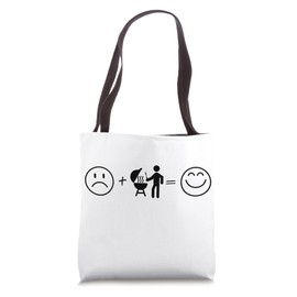 Happy with Grillen Funny Grill Motif for Men Tote Bag