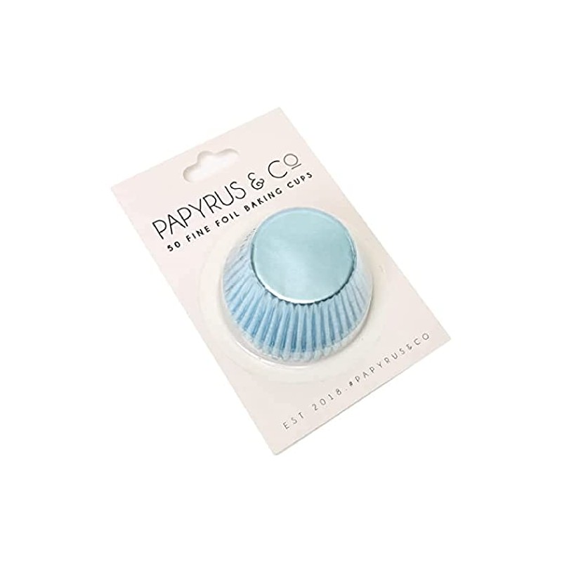 Papyrus Pastel Blue Foil Cupcake Cases 50mm 50Pcs Mini Baking