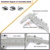 Fdit Vernier Caliper, 150mm/200mm/300mm High-Carbon Steel Vernier Scale Measuring Gauge,