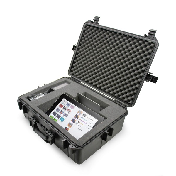 CASEMATIX Waterproof Travel Case Compatible with Square Register POS System Stand and Accessories with 2022 Revised Durable Impact Resistant Foam - Includes