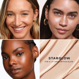 Saie Mini Glowy Super Gel - Base de maquillaje hidratante y suero iluminador enriquecido con vitamina C y aceite de escualano, maquillaje líquido para