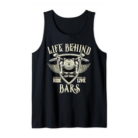 Life Behind Bars Motorcycle Rider Vintage Chopper Biker Gift Tank Top