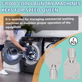 2 PCS GR800 Washer Dryer Machine Key Compatible with Speed Queen Commercial Washers and Dryers - 54612 Washing Machine Commercial Coin Service Door Key