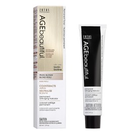 AGEbeautiful Permanent Liqui Creme Hair Color Dye | 100% Gray Coverage | Anti-Aging | Biotin for Thicker, Fuller Hair | Professional Salon Coloring | Topcoat Toner Pearl Blonde