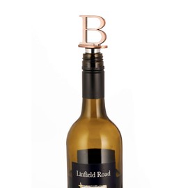 Wine Stoppers,Reusable Wine Bottle Stoppers,Stainless Steel Letter Wine Stopper, Food Grade Silicone Material Decorative Wine Stoppers Funny Gift -Bronze Color