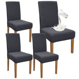 Granbest Premium Waterproof Dining Room Chair Covers, Set of 4, Stretch High Back Chair Covers, Slipcover for Dining Room, Removable Chair Protection for Banquet, Kitchen, Party (Set of 4, Grey)