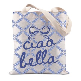 JTOUK Italy Ciao Bella Tote Bag Italian Islands Gift Honeymoon Merch Italy Travel Lover Gift (Ciao Tote EU)