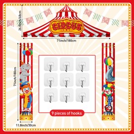 WovWeave 3 Pcs Carnival Circus Porch Banner Carnival Welcome Decorations Circus Awning Hanging Banner Carnival Photo Booth Carnival Circus Party Supplies for Carnival Theme Birthday Party Supplies
