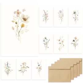 slapaflife slapaflife Blank Cards,Blank Greeting Cards 4x6,40Pack -Elegant Floral Design Blank Greeting Cards,Note Cards with Matching Peel-and-Seal Rustic Envelopes