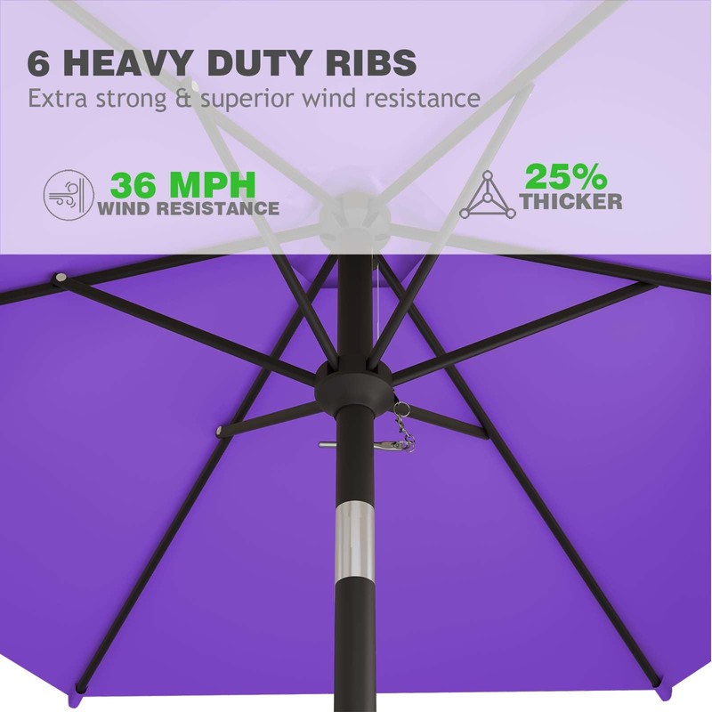AreShark 7.5FT Patio Umbrella Table Market Umbrella w/Tilt and Crank