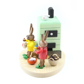 Rabbit on the oven, Easter bunny wood, Ore Mountains Richard Glässer Seiffen, 13073
