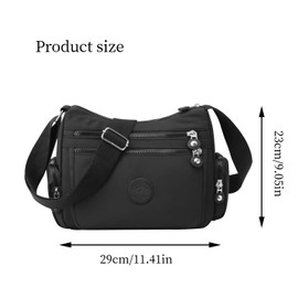 Shengxi Shoulder Bag for Women Waterproof Nylon Crossbody Bag Medium Handbag Women's Lightweight Shoulder Bag with Wide Shoulder Strap Messenger Bag for Shopping Travel, purple