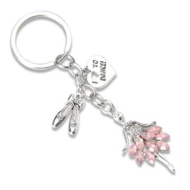 Dance Keychains for Ballet Dancer Gifts for Women Ballerina Key Chain Christmas Birthday Presents for Girls Daughter Granddaughter Sister Friend Dance Recital Gift