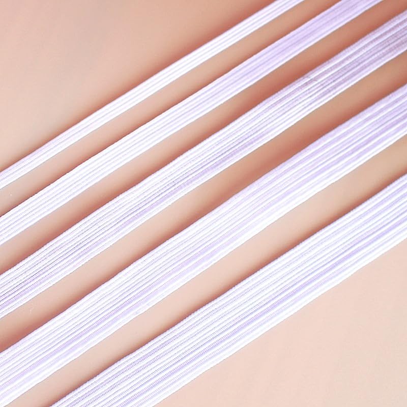 AMORNPHAN Elastic Band for Sewing White 6MM (1/4") Width 12