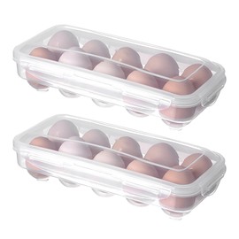 Pack of 2 Egg Boxes, Egg Storage Fridge for 10 Eggs, Egg Container for Fridge, Egg Holder, Fridge Egg Holder, Egg Storage Boxes for Fridge