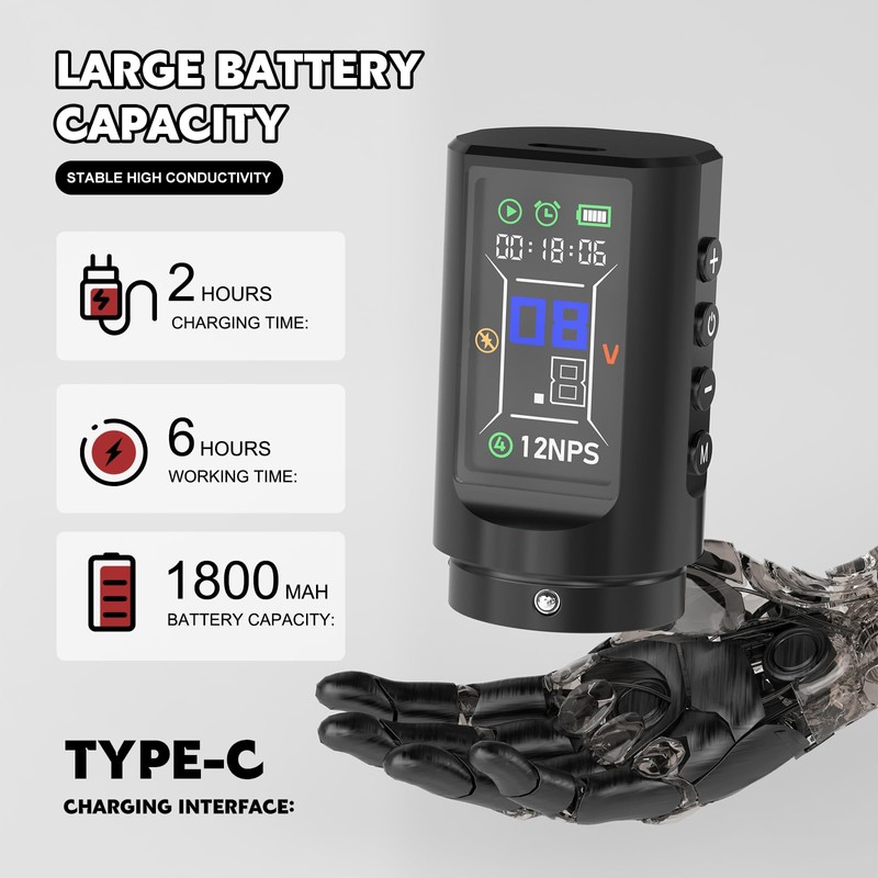 Wormhole Tattoo Gun Kit Wireless Tattoo Machine Kit Cordless Tattoo