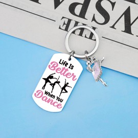 UVIBEW Dance Gifts Dance Teacher Gifts for Women from Students Dance Keychain Ballet Accessories for Girls Ballet Keychain Dance Instructor Gifts for Dancers Teen Girls Birthday Gift