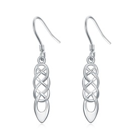 Moonstone Infinity Love Celtic Earrings Sterling Silver Lucky Irish Knot Dangle Drop Earrings for Women Girls Birthday Anniversary Christmas Gifts