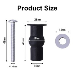 DOETYD 4 PCS Toilet Seat Fittings Expanding Rubber Top Screws Nuts Toilet Seat Hinges for Fixing Toilet Seat WC