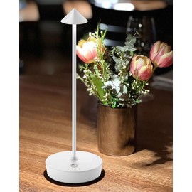 SHANGCAI Cordless Table Lamps Rechargeable, 6000mAh Battery Operated LED Desk Lamp Outdoor Waterproof Portable Touch Dimmable Table Night Light for Patio Restaurant Dining Home Set of 2 White