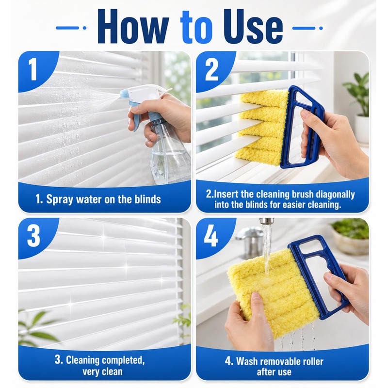 2 Pcs Window Blind Cleaning Brush, Blind Cleaner Duster Tool