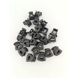 advancedestore Hair Accessories 24 Small Size Black Butterfly Hair Clutch clips Mini Claw Braids Maker Beads For Women Girls Hair Accessories with box