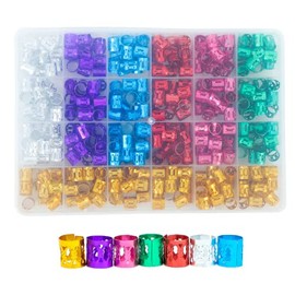 400pcs Hair Jewelry for Braids, Dreadlocks, Beads, Cuffs, Rings & Clips - Colorful Aluminum, Adjustable Metal Hair Accessories for Women & Girls (Mult