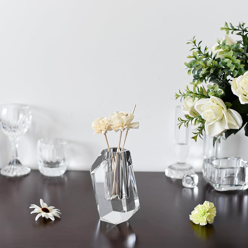 Crystal Vases Can be Tilted,Living Room, Dining Table Centerpieces Decor,