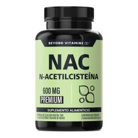 Beyond Vitamins  Nac N- acetil Cistena 600mg Ultra-premium Con Inulina De Agave (prebitico Natural)  N-acetyl Cysteine - Antioxidante - Detox -...    